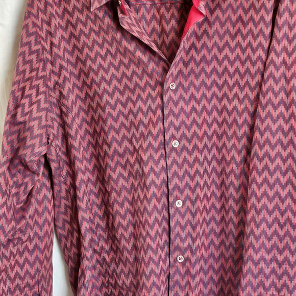 Jared Lagn Zig Zag Cotton Button-Up Shirt - Picture 4 of 9